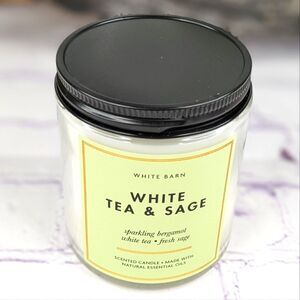 White Barn White Tea & Sage Mason Single Wick Candle